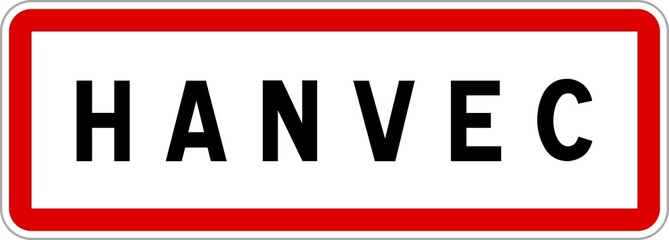 Panneau entrée ville agglomération Hanvec / Town entrance sign Hanvec