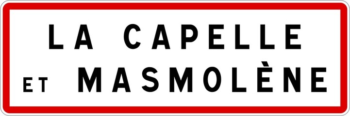 Panneau entrée ville agglomération La Capelle-et-Masmolène / Town entrance sign La Capelle-et-Masmolène