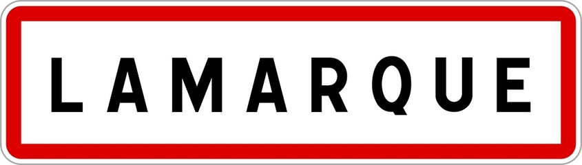 Panneau entrée ville agglomération Lamarque / Town entrance sign Lamarque