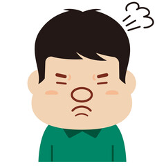 男の子の表情：怒り