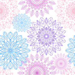 Seamless pattern mandala in pastel color. Delicate and colorful pattern. vector pattern