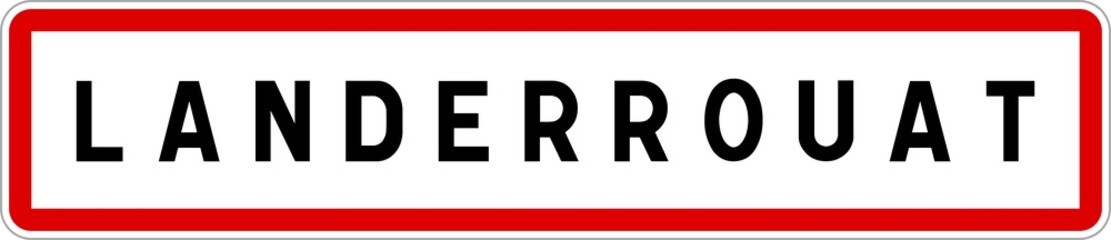 Panneau entrée ville agglomération Landerrouat / Town entrance sign Landerrouat