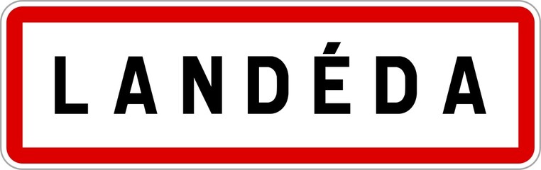 Panneau entrée ville agglomération Landéda / Town entrance sign Landéda