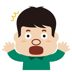 男の子の表情：驚いた顔