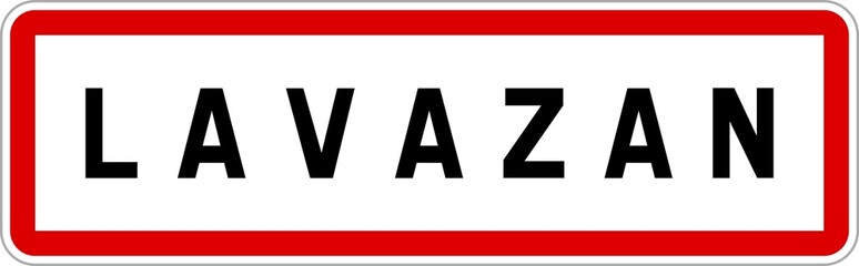 Panneau entrée ville agglomération Lavazan / Town entrance sign Lavazan