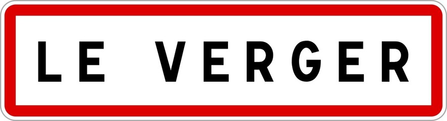Panneau entrée ville agglomération Le Verger / Town entrance sign Le Verger