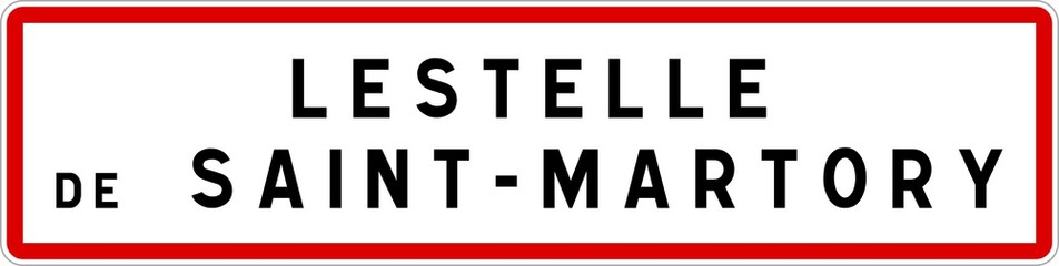 Panneau entrée ville agglomération Lestelle-de-Saint-Martory / Town entrance sign Lestelle-de-Saint-Martory