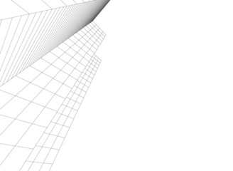 abstract architecture vector 3d illustration