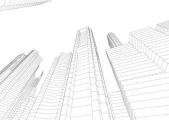 Fototapeta premium abstract architecture vector 3d illustration