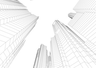 Fototapeta premium abstract architecture vector 3d illustration