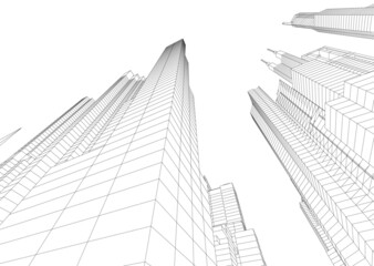 Fototapeta premium abstract architecture vector 3d illustration