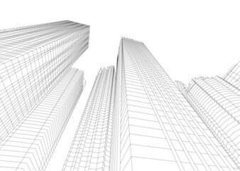 Fototapeta premium abstract architecture vector 3d illustration
