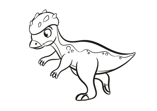 pachycephalosaurus dinosaur cartoon isolated on white