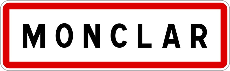 Panneau entrée ville agglomération Monclar / Town entrance sign Monclar