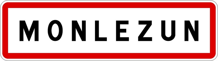 Panneau entrée ville agglomération Monlezun / Town entrance sign Monlezun