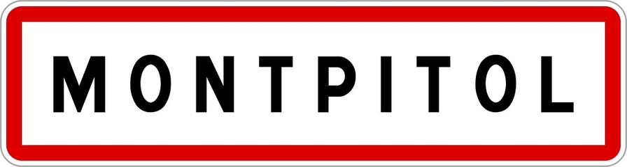 Panneau entrée ville agglomération Montpitol / Town entrance sign Montpitol