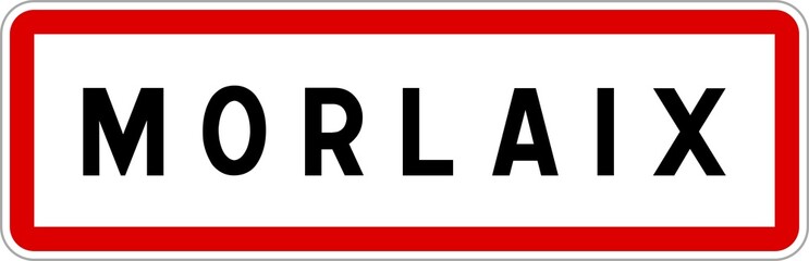 Panneau entrée ville agglomération Morlaix / Town entrance sign Morlaix - obrazy, fototapety, plakaty