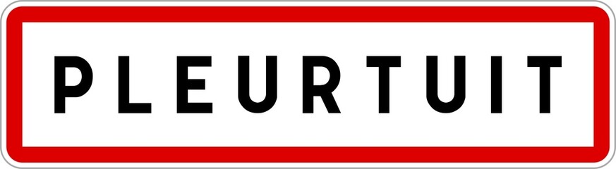 Panneau entrée ville agglomération Pleurtuit / Town entrance sign Pleurtuit
