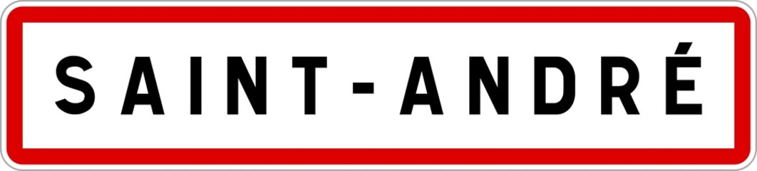 Panneau entrée ville agglomération Saint-André / Town entrance sign Saint-André