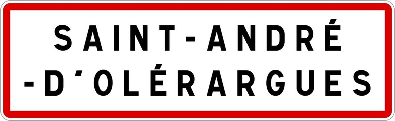 Panneau entrée ville agglomération Saint-André-d'Olérargues / Town entrance sign Saint-André-d'Olérargues