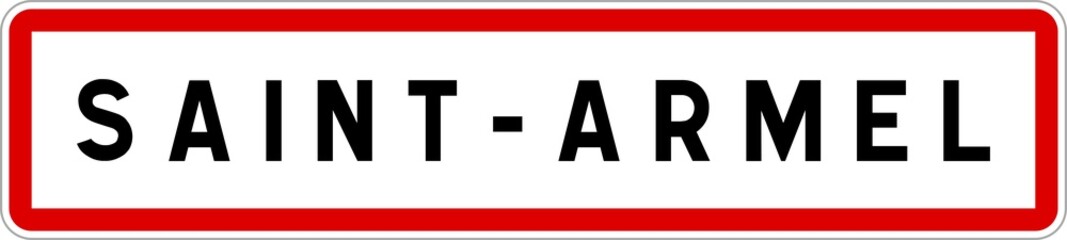 Panneau entr&eacute;e ville agglom&eacute;ration Saint-Armel / Town entrance sign Saint-Armel