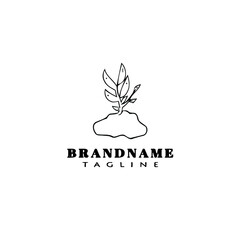 Fototapeta premium soil plant logo cartoon design icon template black isolated vector illustration