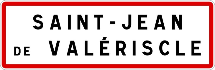 Panneau entrée ville agglomération Saint-Jean-de-Valériscle / Town entrance sign Saint-Jean-de-Valériscle