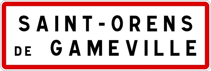 Panneau entr&eacute;e ville agglom&eacute;ration Saint-Orens-de-Gameville / Town entrance sign Saint-Orens-de-Gameville