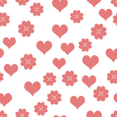 simple seamless pattern with hearts
