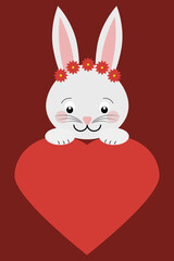 simple vector illustration small rabbit