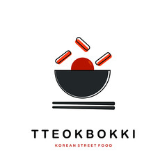 Hot and spicy tteokbokki abstract illustration logo simple