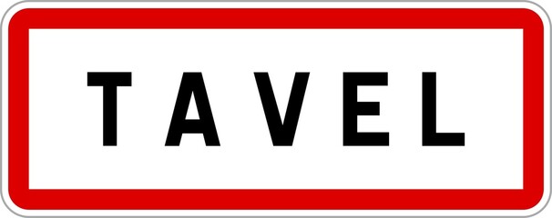 Panneau entrée ville agglomération Tavel / Town entrance sign Tavel