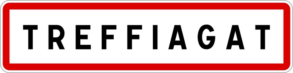 Panneau entrée ville agglomération Treffiagat / Town entrance sign Treffiagat