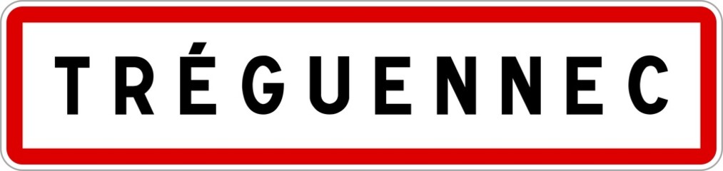 Panneau entrée ville agglomération Tréguennec / Town entrance sign Tréguennec