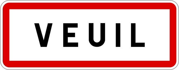 Panneau entrée ville agglomération Veuil / Town entrance sign Veuil