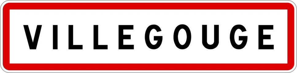 Panneau entrée ville agglomération Villegouge / Town entrance sign Villegouge