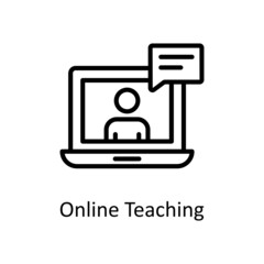 Online Teaching vector Outline Icon Design illustration. Educational Technology Symbol on White background EPS 10 File