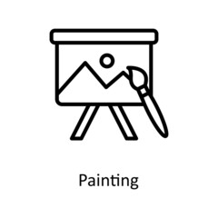 Painting vector Outline Icon Design illustration. Educational Technology Symbol on White background EPS 10 File