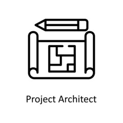 Project Architect vector Outline Icon Design illustration. Educational Technology Symbol on White background EPS 10 File