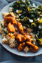 Couscous with chicken and salad