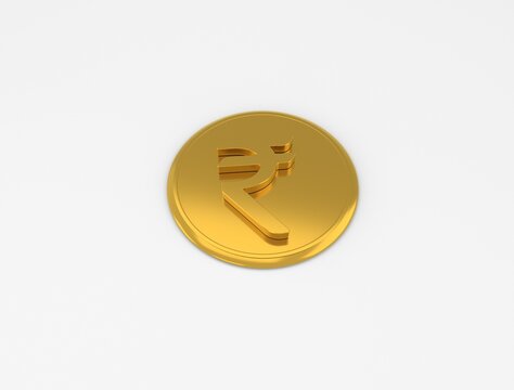 indian Coin rupee symbol 3d render illustration Image