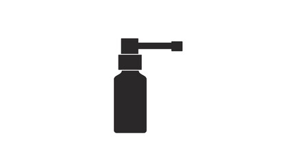 Oral spray. Vector isolated editable linear black and white illustration of a oral spray  