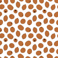 A set of seamless patterns with kiwi. Vector graphics, 1000x1000.