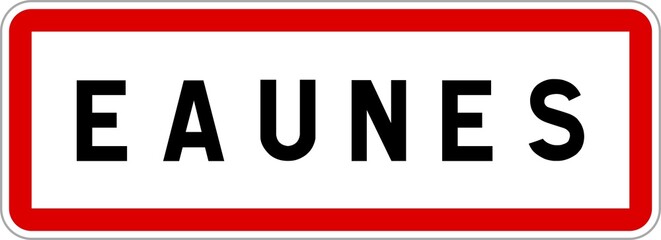 Panneau entrée ville agglomération Eaunes / Town entrance sign Eaunes