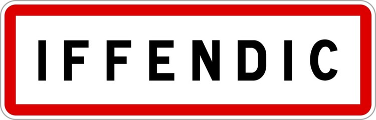 Panneau entrée ville agglomération Iffendic / Town entrance sign Iffendic