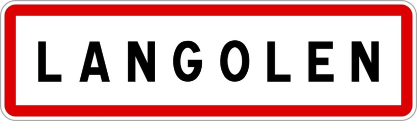 Panneau entrée ville agglomération Langolen / Town entrance sign Langolen