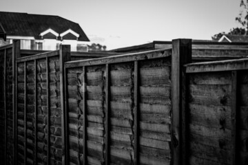 black and white fence