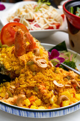A golden and tempting Thai pineapple fried rice