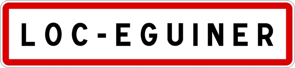 Panneau entrée ville agglomération Loc-Eguiner / Town entrance sign Loc-Eguiner
