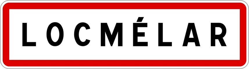 Panneau entrée ville agglomération Locmélar / Town entrance sign Locmélar
